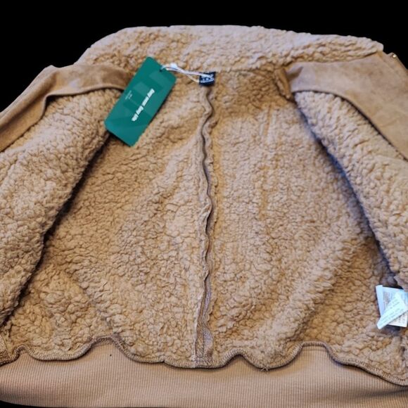 Shein  sz 4 faux suade cropped jacket with faux sterling liner - Picture 7 of 10